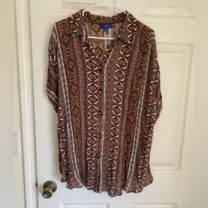 Apt. 9 Multicolor Patterned Button Down Shirt